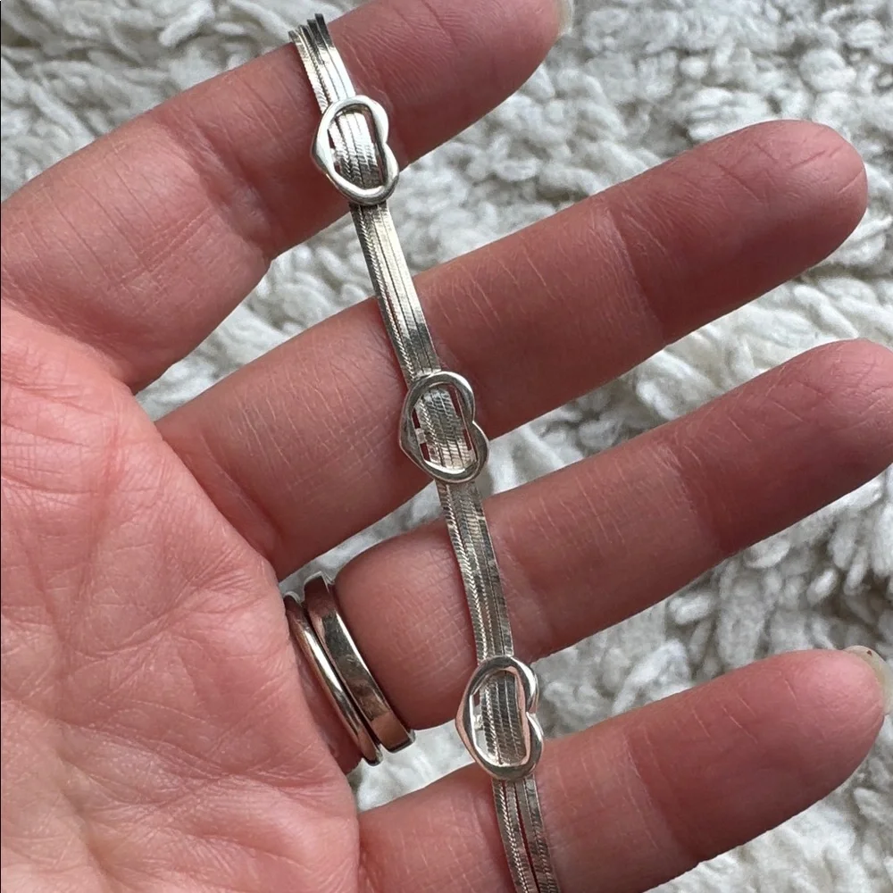 Sterling‎ Three Heart Bracelet